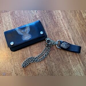 Harley-Davidson Black Leather Chain Wallet